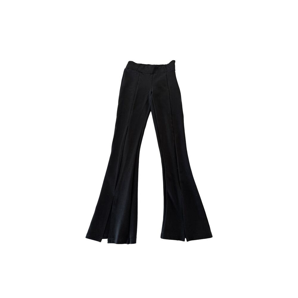 Forever 21 Y2K Hippy Boho Black Flare Stretch Side Zip Pants Size Small